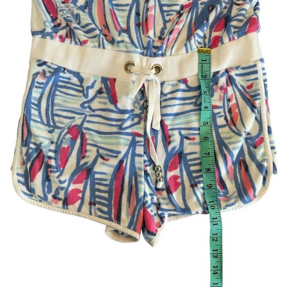 Women’s Lilly Pulitzer Dixon Romper Red Right Return Sailboat Terry Cloth Small - Picture 10 of 12